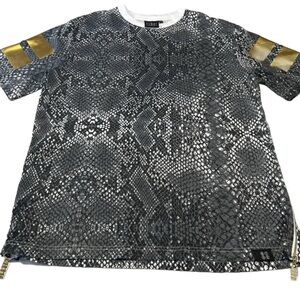 Y2K EIGHT7THREE2CO.LTD Shirt Black White Gold Men’s L 90’s 80’s Streetwear Retro